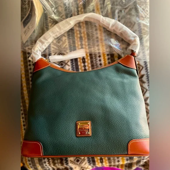 Dooney Bourke Bags New Dooney And Bourke Pebble Grain Leather Hobo Forest Green Poshmark